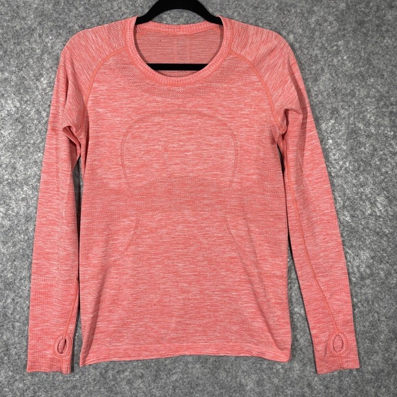 lululemon athletica Tops - Lululemon Top Womens 10 Coral Swiftly Tech Long Sleeve Shirt Activewear Stretch